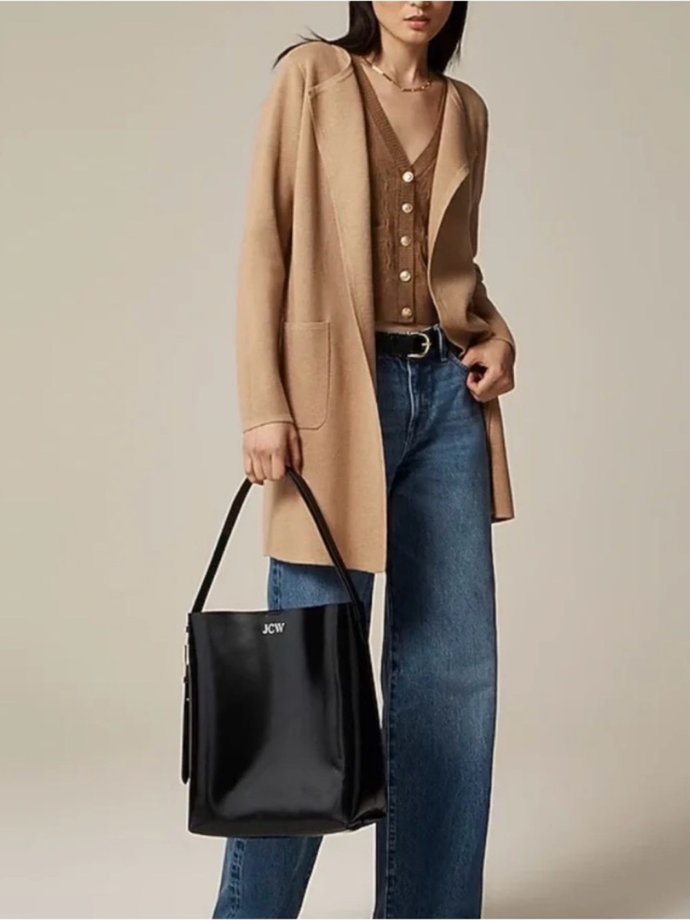 J. Crew Juliette Collarless Sweater Knit Long Blazer